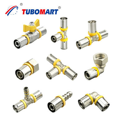 المعلبة بالنيكل النحاس Pex Press Fittings دفع لتوصيل خالية من الرصاص للأنابيب