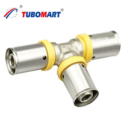 المصفوفة بالكروم Pex Press Fittings المقاومة للتآكل النحاس لدفع لربط التوصيلات