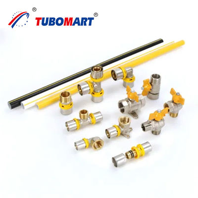 16mm مضاد للأشعة فوق البنفسجية متعدد الطبقات المركبة بيضاء / أحمر / أصفر PEX AL PEX ألومنيوم أنابيب الغاز متعددة الطبقات OEM / ODM