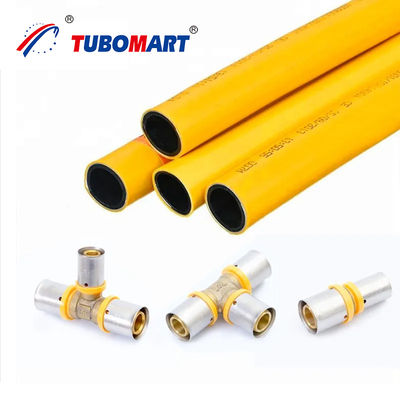 OEM الصفراء PEX الإصلاحات نظام أنابيب غاز النحاس 16-32MM متساوية المقبس PEX الضغط إصلاح