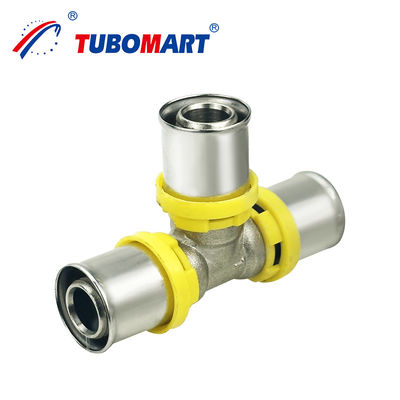 CW617N NPT أو BSP معتمد من قبل CE إمدادات الغاز UA / TH نمط PEX أنابيب الارتباط المرفق Tee التوصيل