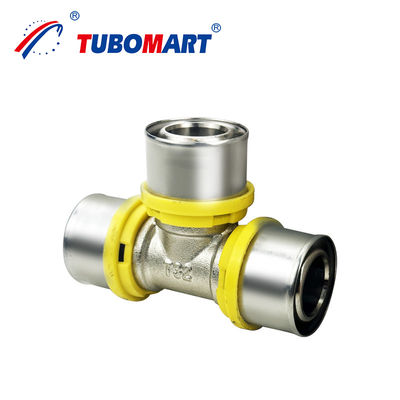 تخصيص Pex Al Pex Press Fittings النحاس HPb 58-3A أو DZR النحاس CW 602N للغاز المتوافق مع أنابيب Pex