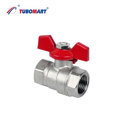 TUBOMART OEM صمام كرة نحاسي عالي الضغط DN25 قابل للفك من أنثى إلى ذكر لنظام التدفئة الأرضية
