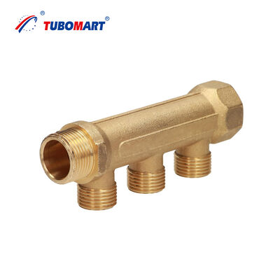 موزع نحاسي من Tubomart OEM، ألوان 2-6 طرق، 36 مم، 50 مم، موزع مياه تحت الأرضية، موزع مياه نحاسي لتدفئة أرضية المنزل